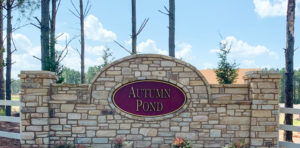 Autumn Pond entrance signage